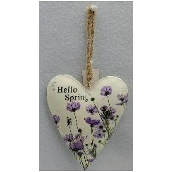 HerzHänger LesFleurs, creme/lila, Metall, 13x2x15 cm