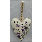HerzHänger LesFleurs, creme/lila, Metall, 13x2x15 cm