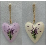 HerzHänger LesFleurs, creme/lila, Metall, 9,5x2x11 cm