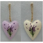 HerzHänger LesFleurs, creme/lila, Metall, 16x2x13 cm
