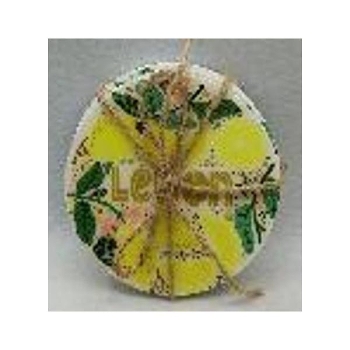 Untersetzer Citron, gelb/weiß, Keramik, 10x10x2,5 cm