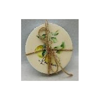 Untersetzer Citron, gelb/weiß, Keramik, 10x10x2,5 cm