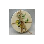 Untersetzer Citron, gelb/weiß, Keramik, 10x10x2,5 cm