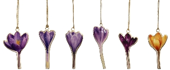 BlumenHänger LesFleurs, lila/gelb, Metall, 4x0,5x11 cm, 7x0,5x11 cm