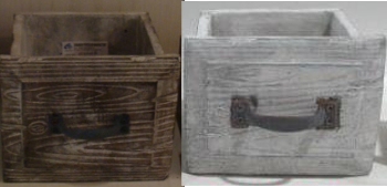 Pflanz-Schublade DUR, braun/weiß, Keramik, 15,5x15x11 cm