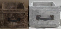 Pflanz-Schublade DUR, braun/weiß, Keramik, 15,5x15x11 cm