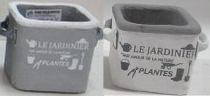 Topf DUR, grau/weiß, Keramik, 14,5x10,5x10 cm
