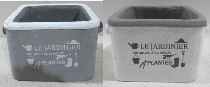 Topf DUR, grau/weiß, Keramik, 17x13,5x9 cm