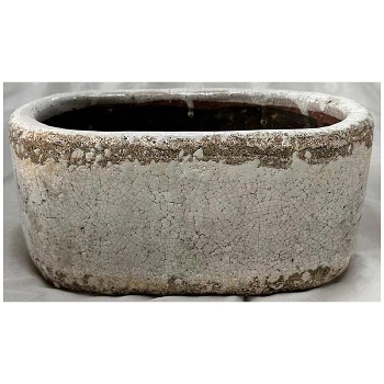 Topf Valo, creme, Terrakotta, 24x14,5x12 cm