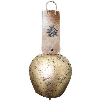 Glocke Dost, gold, Metall, 13x6x10 cm