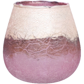 WindLicht Vitreous, rosa, Glas,13,5x12,5x12,5 cm