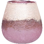 WindLicht Vitreous, rosa, Glas,13,5x12,5x12,5 cm