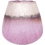 WindLicht Vitreous, rosa, Glas, 18x17x17 cm