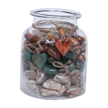 HerzHänger im Glas Les Fleurs, Holz, 5x2x4 cm