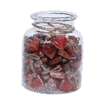 HerzHänger im Glas Les Fleurs, rot, Holz, 5x2x4 cm