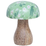 Pilz LesFleurs, grün, Holz, 8x6x6 cm