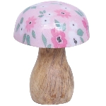Pilz LesFleurs, rosa, Holz, 8x6x6 cm