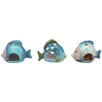 Fisch LaMer, blau, Keramik, 19x10x13,5 cm