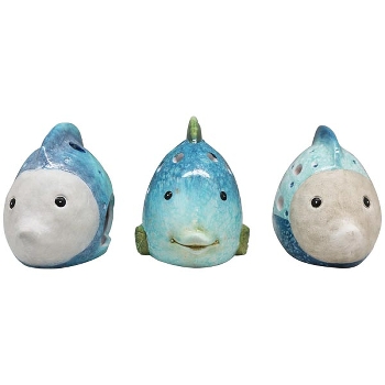 Fisch LaMer, blau, Keramik, 19x10x13,5 cm