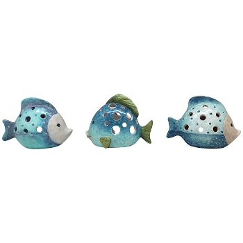 Fisch LaMer, blau, Keramik, 19x10x13,5 cm