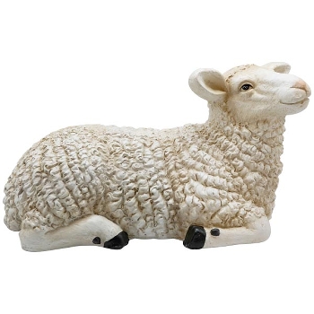 Schaf Lilian, weiß, Polyresin, 43x20x23,5 cm