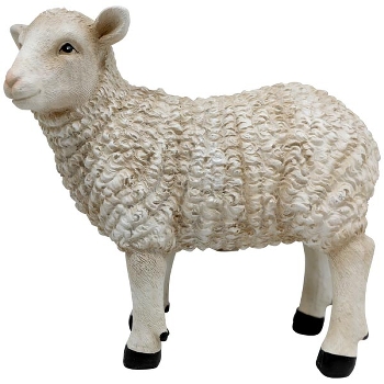 Schaf Lilian, weiß, Polyresin, 28x10x24 cm