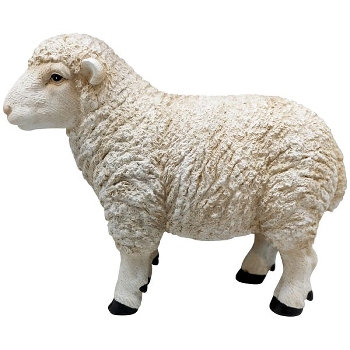 Schaf Lilian, weiß, Polyresin, 40,5x17x33,5 cm