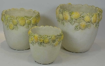Topf Zitrone StoneArt, Zement, 19,5x19,5x19 cm