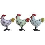 Huhn Kanu, bunt, Metall, 17x8x19 cm