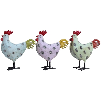 Huhn Kanu, bunt, Metall, 23x10x25 cm