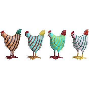 Huhn Kanu, bunt, Metall, 11x7x17 cm