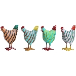 Huhn Kanu, bunt, Metall, 11x7x17 cm