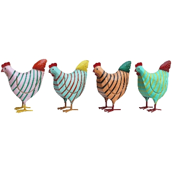 Huhn Kanu, bunt, Metall, 22x9x27 cm