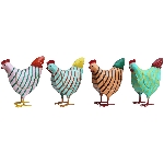 Huhn Kanu, bunt, Metall, 22x9x27 cm