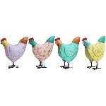 Huhn Kanu, bunt, Metall, 22x9x27 cm