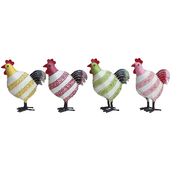 Huhn Kanu, bunt, Metall, 17x8x21 cm