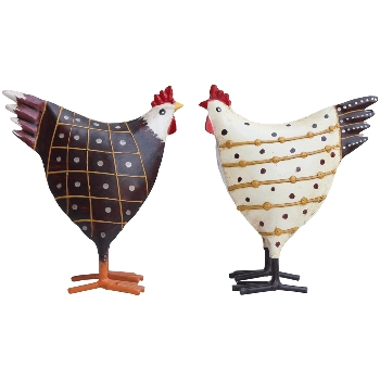 Huhn Kanu, bunt, Metall, 14x7x16 cm