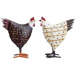 Huhn Kanu, bunt, Metall, 14x7x16 cm