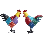 Huhn Kanu, bunt, Metall, 24x12x27 cm