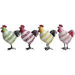 Huhn Kanu, bunt, Metall, 19x9x25 cm