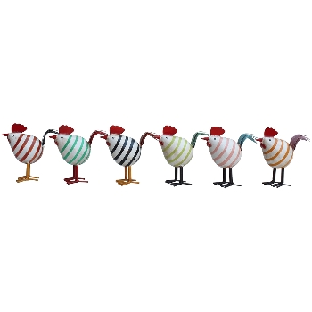Huhn Kanu, bunt, Metall, 16x9x16 cm