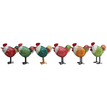 Huhn Kanu, bunt, Metall, 18x9x20 cm