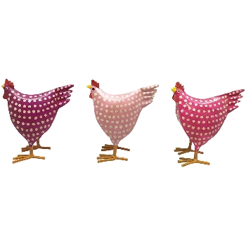 Huhn Kanu, bunt, Metall, 14x6x16 cm