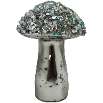Pilz Fancy, silber, Glas, 7x7x10 cm