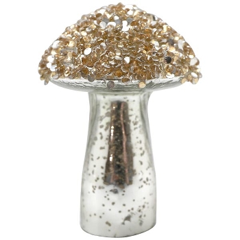 Pilz Fancy, gold, Glas, 7x7x10 cm