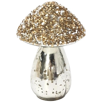 Pilz Fancy, gold, Glas, 9,5x9,5x14 cm