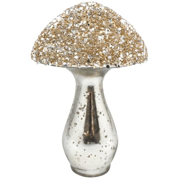 Pilz Fancy, gold, Glas, 12,5x12,5x19 cm