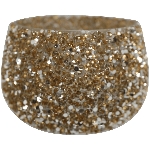 Windlicht Fancy, gold, Glas, 12x12x8 cm