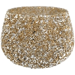 Windlicht Fancy, gold, Glas, 16,5x16,5x12 cm