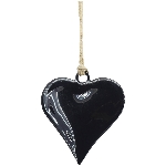 HerzHänger EnameL, schwarz, Metall, 5x5 cm